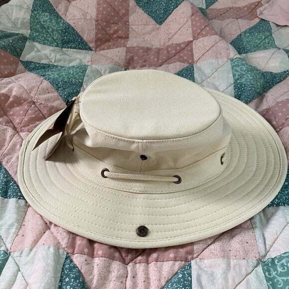 NWT Misty Mountain Activewear Boonie Hat Wide Brim 100% Cotton XL Beige - Picture 2 of 12